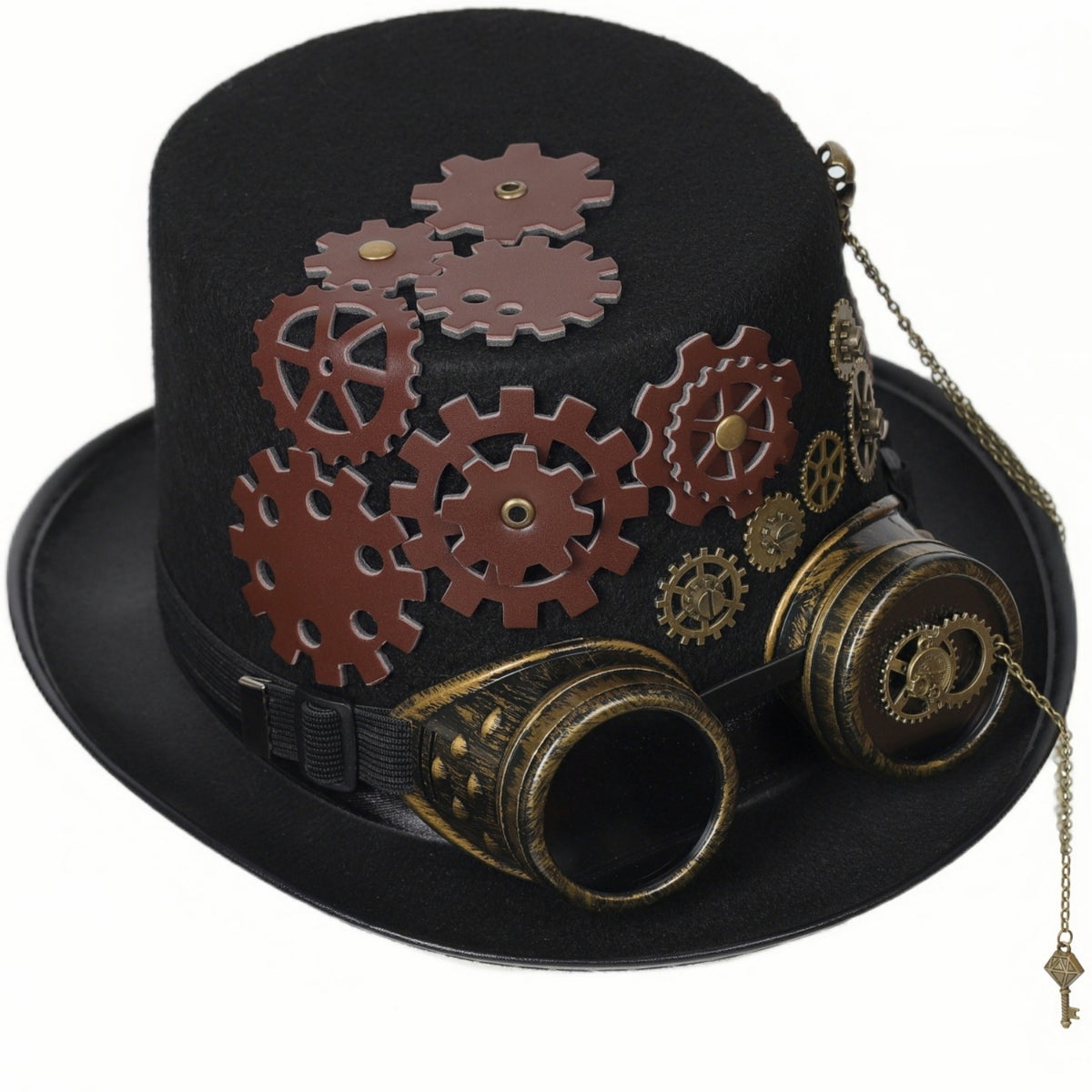 Steampunk Top Hat Costume Accessory Brass Toned Historical Elegance