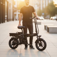 Folding Electric Bike Foldable Folding Powered Bike Lightweight Space-Saving Electric Cycle for Commuting, Travel
