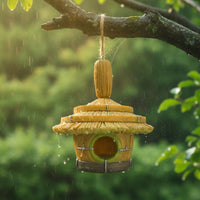 Hanging Birdhouse Rustic Resin Birdhouse Decoration for Patio