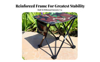 Foldable X-Shaped Frame Portable Seat Lightweight Collapsible Four-leggedLeg Stool Folds in Seconds Folding Chair Anti-Slip Feet for People Who Queue, Backpackers, Queuing, Fishing, Outdoors, Camping