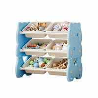 Toy and Book Shelving Unit Stable frame Multi-Bin Storage Rack for Toddlers