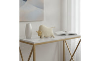 Bull Figurine Gold Sculpture Modern Decor for Desk