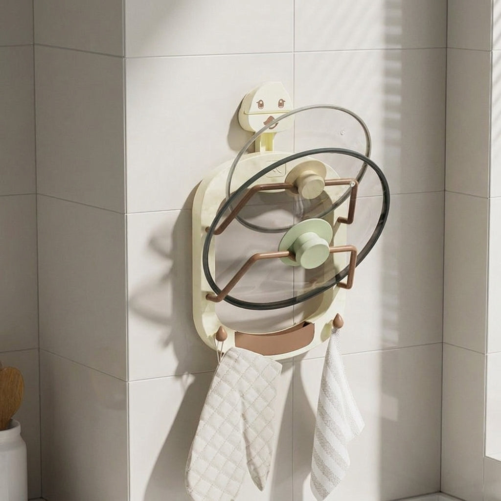 Lid Rack, Kitchen Supplies, Cutting Board Temporary Holder, Wall Storage, No Drilling Required, Holder