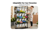 Large Capacity Multi-Tier Florist Rack Space-Saving Tiered Flower Container Holder Stable and Sturdy Frame Storage Fixture Easy Assembly for Wedding Planners, Shop Owners, Homeowners, Balcony, Patio, Living Room