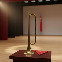 B Flat Bugle Marching Bugle Portable Musical Instrument for Procession, School Ceremony