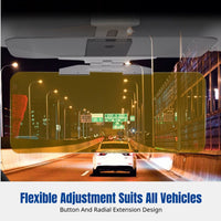 Car Sun Visor Anti-Glare Lens, Day & Night Use, Universal Adjustable Glare Shield
