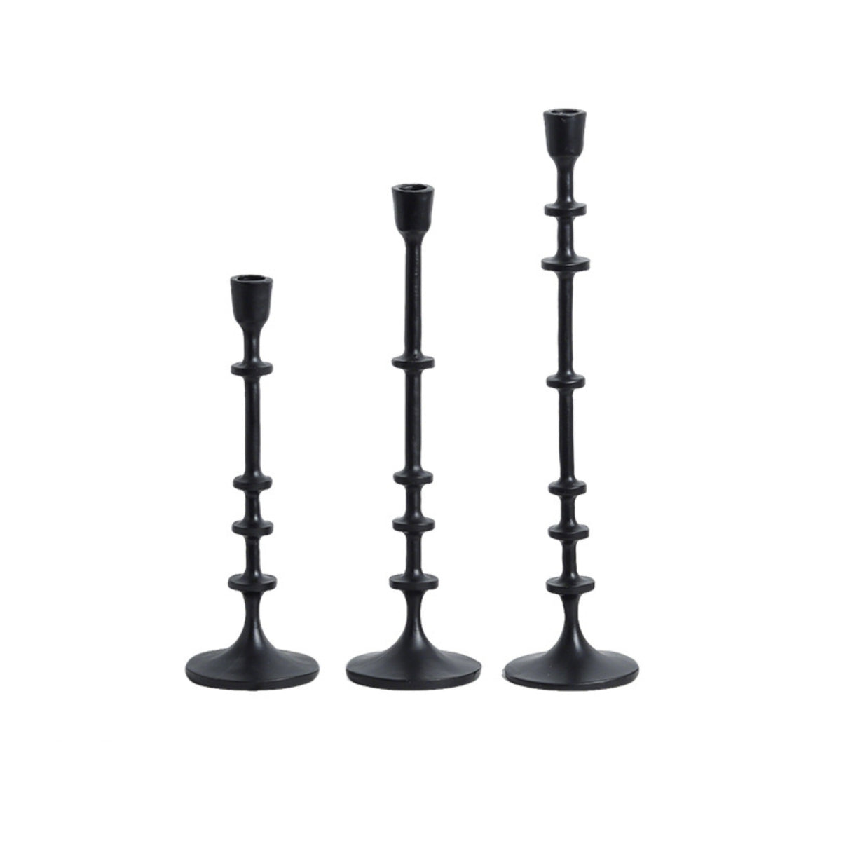 3 Pieces Candlestick Holders with Round Base Tapered Candle Holder with Round Base Modern Taper Candle Holder for Tabletop