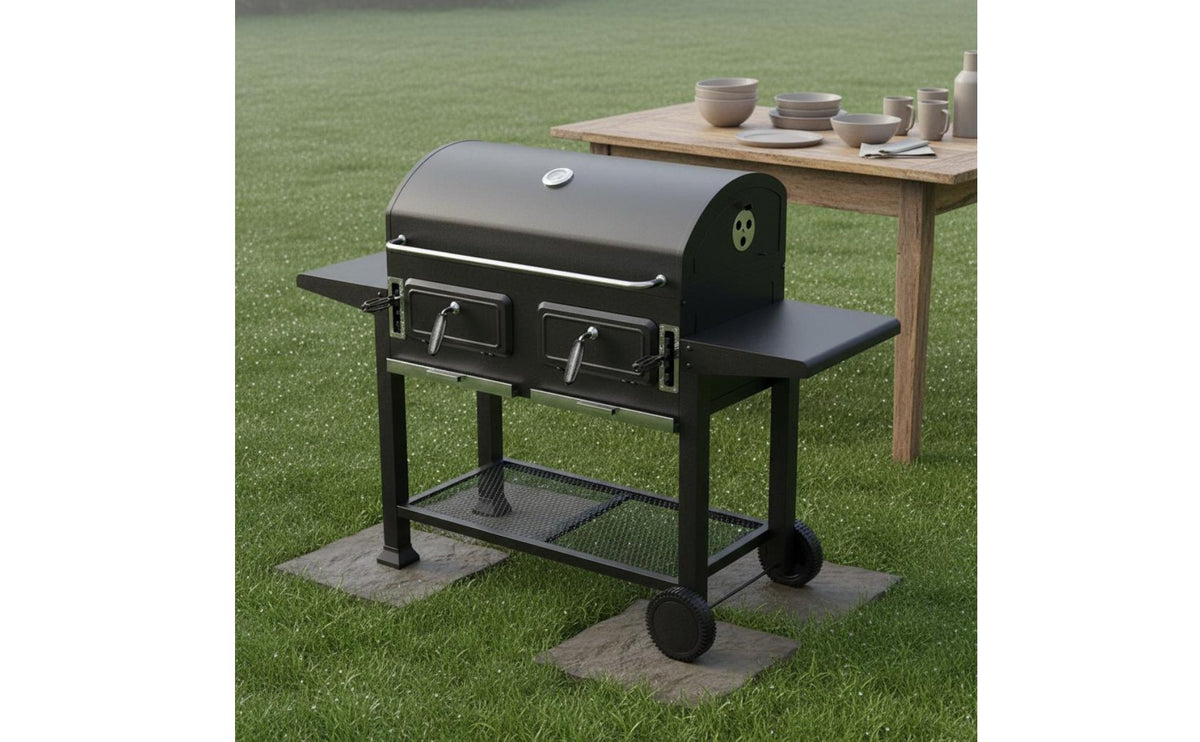 Multifunction Charcoal Grill Heavy Duty Smoker Grill Large Capacity Bbq Smoker Heat-Resistant for Homestay, Backyard