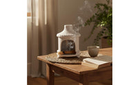 Heat Resistant Ceramic Palo Sacred Holder Stable Tripod Base House Shaped Sage Burner Speckled Glaze Finish Ceramic Incense Hut for Spa