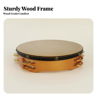 Sheepskin Tambourine Brass Jingling Discs Jingling Discd Frame Drum Clear Sound Percussion Instrument for Dancers, Music Students