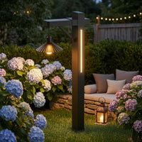 Rechargeable Solar Lawn Light Stainless Steel Hanging Umbrella Lamp ABS Plastic Outdoor Post Light Cordless for Garden, Courtyard
