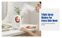 Nano Facial Steamer, Hot & Cold Dual Spray, Deep Hydration, Home Skincare, Large Tank