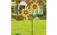 Unique Blossom Stake with Two Heads Decorative Blossom Garden Stake Whimsical Vibrant for Lawn