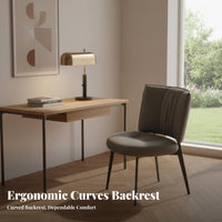 Upholstered Armless Dining Chair Soft Padded Modern Minimalist Side Chair Long-Lasting Sturdy Construction