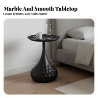Space Saving Round Metal Side Table Long-Lasting Iron Construction Modern Metal Side Table Versatile Modern Minimalist Nightstand Stable Structure for Apartment Dwellers, Interior Decorators, Office Workers, Bedroom, Study, Balcony