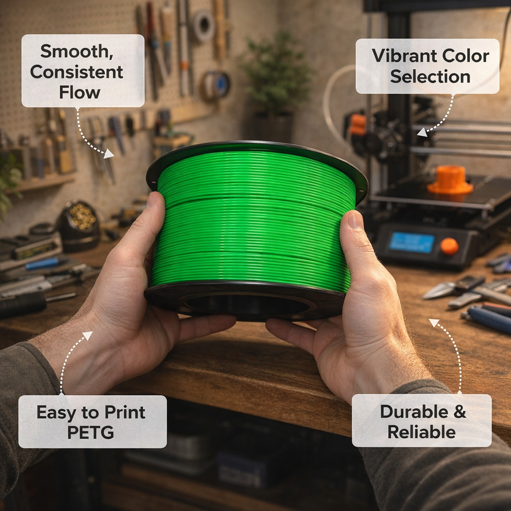 Multicolor Printer Filament 1KG Spool, PLA Bundle for Home and Prototyping, Transparent PETG Option