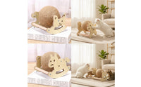 Cat Scratching Toy with Sisal Ball Natural Wood Cat Scratching Ball 360° Rotating Rolling for Cats, Pet Corner, Home
