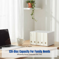 CD Storage Box, Creative Large Capacity Disc Organizer, Minimalist Design, Multi-Compartment, Home Office