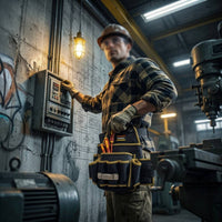 Long-Lasting Tool Pouch with Hanging Buckle Multi-Pocket Waist Tool Pouch Wear-Resistant Ergonomic for Construction Sites
