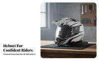 Full Face Sturdy Shell Twin Visor Motorbike Helmet Wide-Angle Vision for Motorcyclists, ATV Riders, Street Riding, Highway