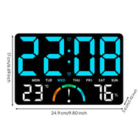 Modern Design Large Screen LED Clock Silent Operation LED Digital Clock DST Function for Seniors