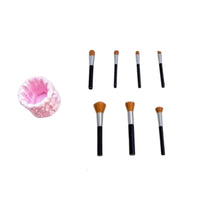 Realistic Miniature Makeup Brushes with Container Exquisite Miniature Makeup Set Cute Mini Storage Case Safe for Desktop Display