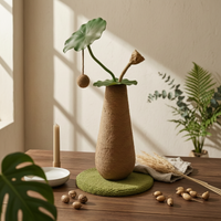 Rope Feline Scratching Post Lotus-Inspired Vertical Feline Scratcher