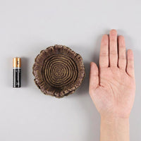 Tree Stump Bowl Tortoise Water Bowl, Realistic Resin Tortoise Water Dish for Reptiles and Frogs, Shallow Depth Reptile Feeding Accessory, 2.5cm