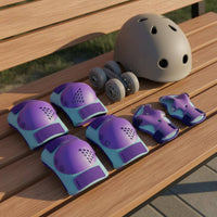 6 Pieces Shock Resistant Children's Skating Safety Gear Shock Absorbing Kids Knee Elbow Wrist Guards Set Adjustable Straps Kids Safety Gear Set Multisport Use for Toddlers, Skateboarding, Scootering, Cycling