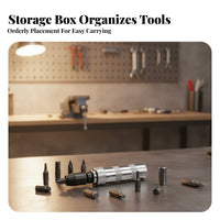 Knurled Grip Manual Impact Screwdriver Kit Polished Metal Finish Impact Screwdriver Kit Interchangeable Bits