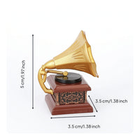 1:12 Scale Miniature Gramophone with Sound Amplifier Decorative Miniature Gramophone Nostalgic Phonograph Model Antique for Hobbyists