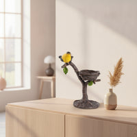 Bird Statue with Nest Compact Bird Sculpture with Branch Spring-Themed Shelf Decor Highlight for Collectors, Windowsill