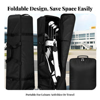 Soft-Sided Foldable Golf Travel Case Full-Length Zipper Wheeled Golf Travel Bag Reinforced Carrying Handles