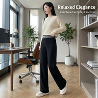 Wide Leg Trousers for Women UK with High Waisted Design, Casual in Blend Material, Loose Fit Pants for Everyday Wear