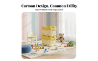 Large Capacity Rolling Toy Chest With casters Wheeled animal face Toy Box Safe Rounded Corners children's container Portable Design for young children, Parents, Playroom, Nursery, Bedroom, Closet