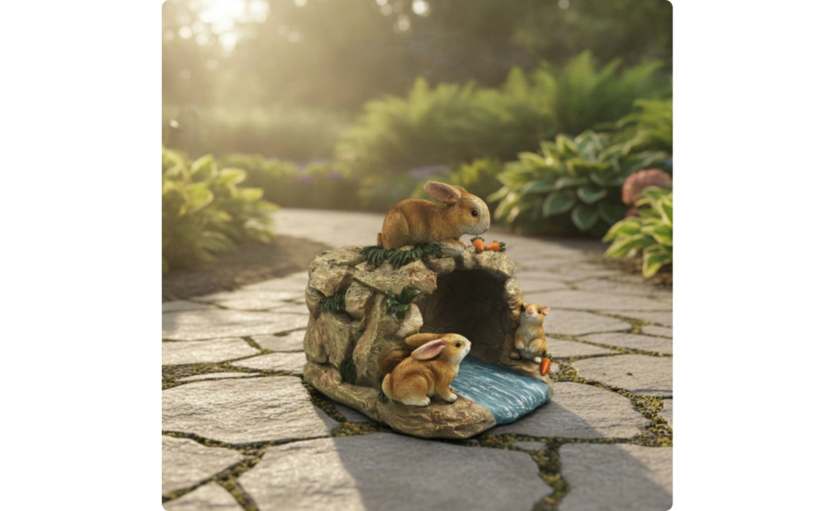 Garden Ornament with Water Channel Decorative Animal Waterfall Statue Outdoor Drain Water Guide for Gardeners, Homeowners, Yard, Patio, Pond