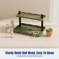 Vintage Double-Tier Desktop Storage Rack, Organizer for Living Room, Bathroom, Bedroom, Makeup, Skincare, Mug Holder
