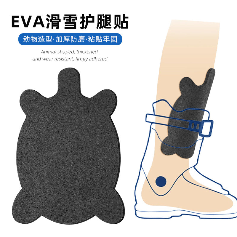 EVA Ski Shin Guards with Front and Back Adhesive Padding for Leg Fit
