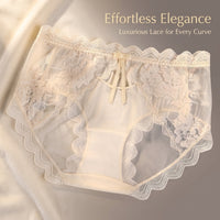 Underwear Women with Lining and Extended Coverage, Knickers with Mesh Lace Overlay, Breathable Panties for Everyday Wear