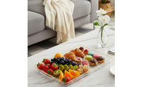 Light Luxury Design Decorative Food Platter Multi-Purpose Serving Tray with Handles Easy to Clean Rectangular Serving Tray Long-Lasting for Living Room, Coffee Table, Kitchen, Bathroom