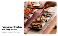 Wood Serving Bowl Multi Compartment Tray Smooth Polished Finish for Coffee Table