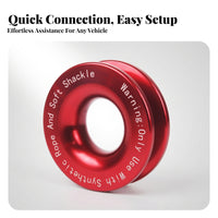 Black Sleeve Winch Recovery Loop Compact Synthetic Rope Recovery Accessory Heavy Duty Vehicle Gear for Winching, Towing