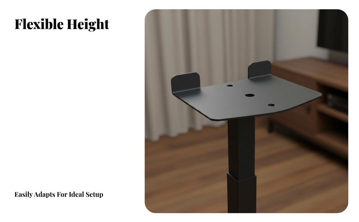 2 Pieces Auxiliary Speaker Floor Stand Stable Round Base Surround Sound Speaker Quick Assembly Home Theater Equipment for Living Room