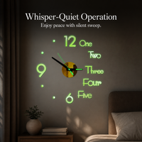 3D DIY Luminous Wall Clock Silent Quartz Movement Acrylic Home Decor