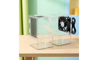 Bird Grain Husk Blower Machine USB Powered Bird Seed Cleaner with Blower Fan Seed Separator with Collection Bins Acrylic