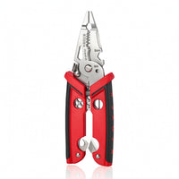 Wire Stripping Pliers with Spring-Loaded Handle Two-Blade Multifunctional Wire Stripper with Locking Latch for Electricians