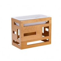 Display Tray Stand Faux-Porcelain Wood Tray Stand Low Profile Party Tableware for Salad Service