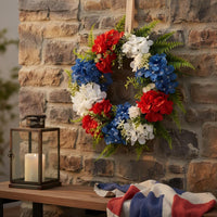 Long-Lasting Independence Day Door Decoration Lifelike Appearance Patriotic Wreath Artisanal Patriotic Floral Wreath No Maintenance for Independence Day