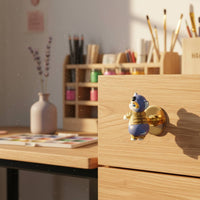 Cartoon Animal Cabinet Handle No Required Cartoon Animal Drawer Knob Creative Self Cabinet Handle for Children, Playroom, Nursery