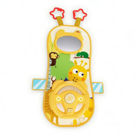 Padded Car Seat Toy with Hanging Toys Interactive Car Seat Toy with Mirror Sensory Hanging Activity Board Colorful for Toddlers